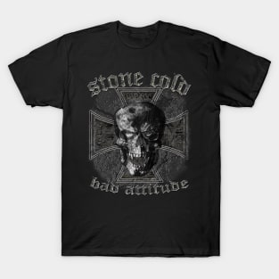 Stone cold skull bad attitude T-Shirt